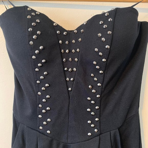 GUESS Studded Tube Strapless Cocktail New Black Dress Sz 2 - Picture 3 of 9